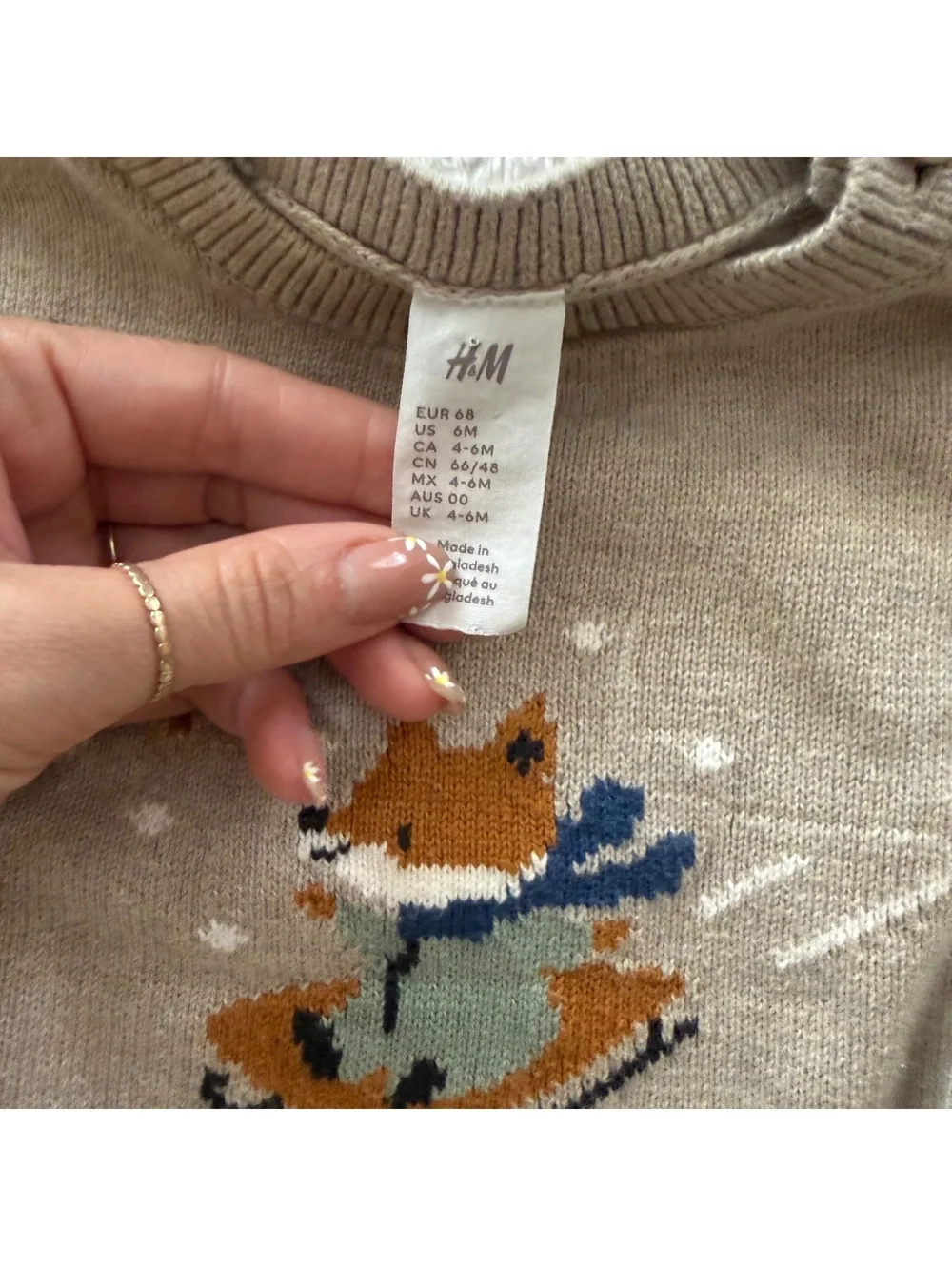 6m H&M Sledding Fox Sweater